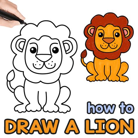 directed drawing lion|cute easy lion drawings.